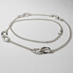 Sterling silver rolò necklace with irregular links — Preziose Follie Trieste